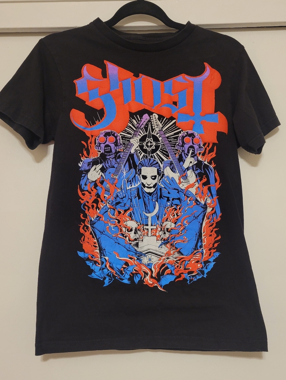 Ghost Band T-Shirt Black Graphic Tee Short Sleeve Small